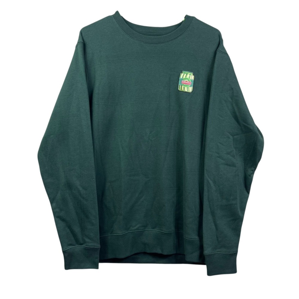 Claussen Pickles Jar Sweatshirt Mens Large Green Long Sleeve